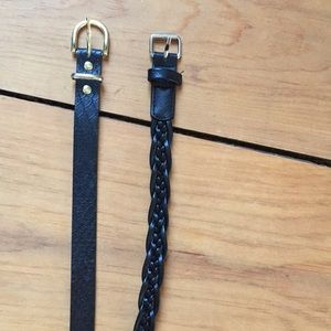woven and textured belt (two items)